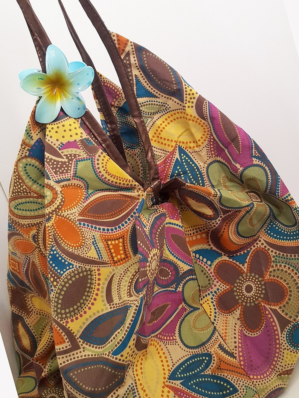 Multicolor Floral Canvas Hobo Boho Sloutchy Totebag